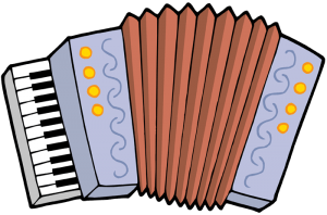 Acordeón, instrumento musical en forma de caja Juego