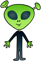 Alien con una gran cabeza y grandes ojos Juego