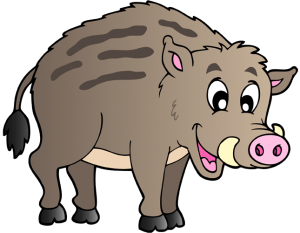 Jabalí, antepasado del cerdo doméstico Juego