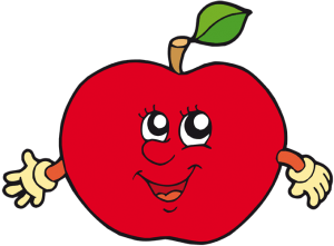 Manzana Roja con cara y brazos Juego