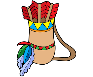 Bolso de cuero tradicional con flechas Juego