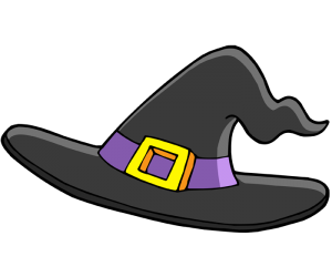 El sombrero puntiagudo usado por las brujas Juego