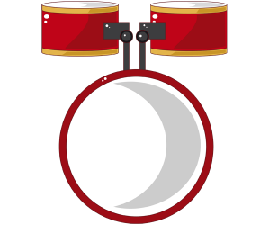 Tres tambores de una batería Juego
