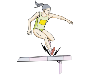 Un atleta en la carrera de obstáculos Juego