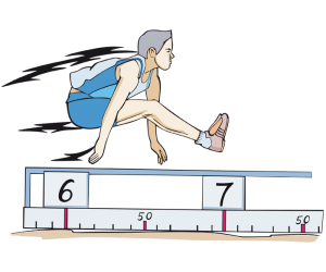 Un atleta en vuelo en un salto de longitud Juego
