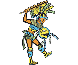 Un guerrero precolombino en una danza ritual Juego