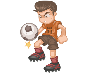 Un jugador de fútbol y el control del balón Juego