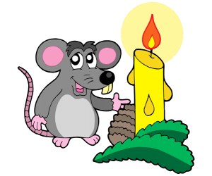 Un ratoncito jxon una vela de Navidad Juego