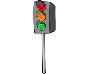 Un semáforo, una señal de control de tráfico Juego