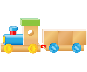 Un tren, un juguete de madera Juego