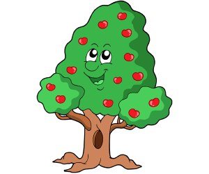 Un árbol cargado de fruta madura en verano Juego