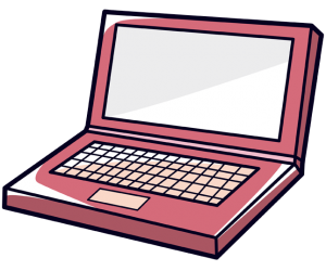 Una computadora portátil, un ordenador portátil Juego