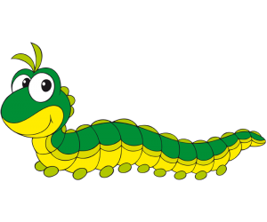Una oruga, la larva de insectos como las mariposas Juego