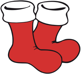 Calcetines de Papá Noel, rojos y blancos, claro Juego