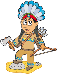 Indio nativo americano con las armas Juego