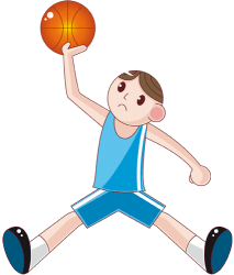 Jugador en un salto con balón y  piernas abiertas Juego