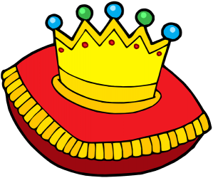 La corona real sobre un cojín Juego