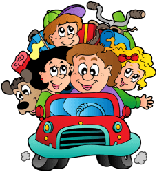 La familia se marcha de vacaciones en el coche Juego
