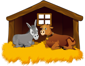 Los animales en el establo: el buey y la mula Juego