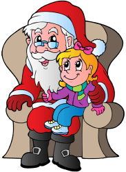Niña sentada en el regazo de Papá Noel Juego