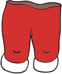 Pantalones rojos y blancos de Papá Noel Juego