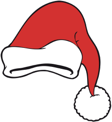 Sombrero rojo y blanco de Santa Claus, Papá Noel Juego