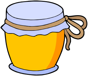 Tarro de miel. La miel es hecha por las abejas Juego