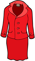 Traje rojo de chaqueta con falda para mujer Juego