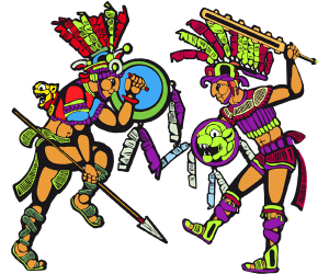 Bailarines precolombinos en un ritual de batalla Juego