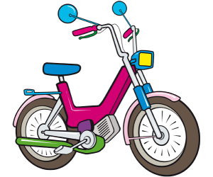 Ciclomotor, vehículo como una pequeña motocicleta Juego