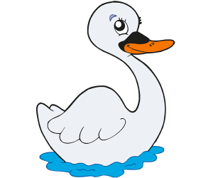 Cisne, el ave voladora más grande en el estanque Juego