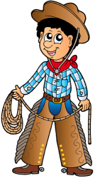 Cowboy, vaquero preparado para lanzar la cuerda Juego