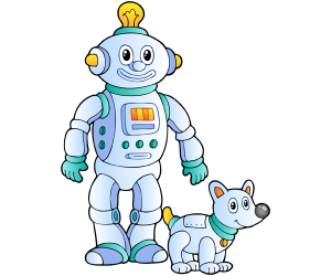 Dos robots, un hombre robot y un robot perro Juego