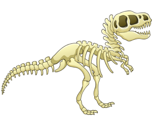 El esqueleto de un dinosaurio, animal prehistórico Juego