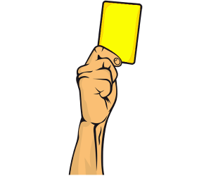 El árbitro muestra una tarjeta amarilla Juego