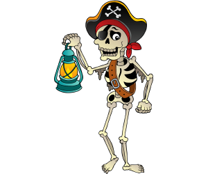 Esqueleto viviente de un pirata con una linterna Juego