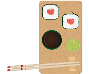 Gastronomía japonesa lista para comer Juego