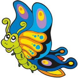 Hermosa mariposa con alas de colores Juego