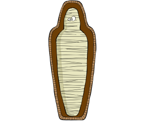La momia del faraón en el sarcófago Juego