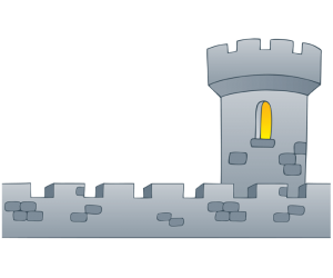 La muralla y una torre del castillo Juego