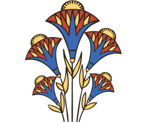 Las flores de papiro, planta acuática de Egipto Juego