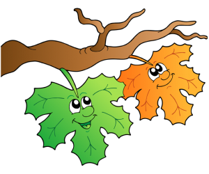 Las hojas de otoño en la rama de árbol Juego