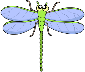 Libélula, insecto con dos alas grandes Juego