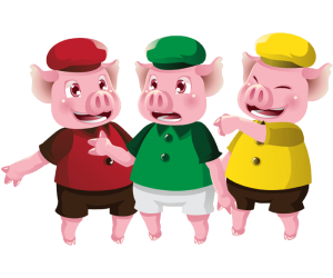 Los tres cerditos, tres hermanos cerdos Juego