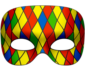 Máscara multicolor de Arlequín Juego