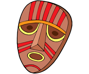 Máscara para un ritual de la tribu Juego