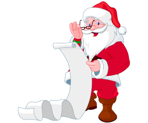Papá Noel con la lista de los regalos de Navidad Juego