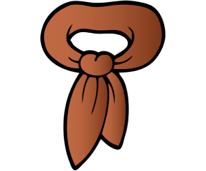 Pañuelo scout marrón para el cuello con un nudo Juego