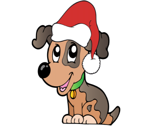 Perro con sombrero de Papá Noel Juego
