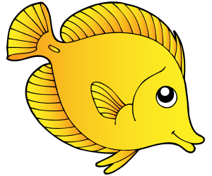 Pez cirujano, un pez que vive en mares tropicales Juego